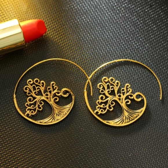 NEW boho tree swirl earrings - Picture 6 of 8